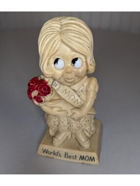 Vintage 1970's Russ Berrie Figure Worlds Best Mom Mothers Day